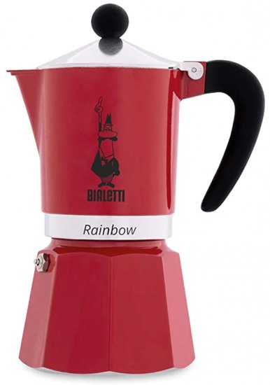 מקינטה ל-6 כוסות קפה Bialetti Rainbow - אדום