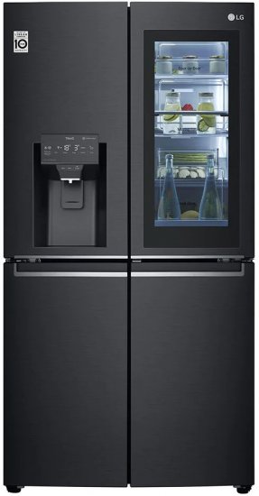 מקרר 4 דלתות InstaView Door-in-Door מקפיא תחתון ודלת נקישה 837 ליטר LG GR-X920INS No Frost - צבע שחור מט