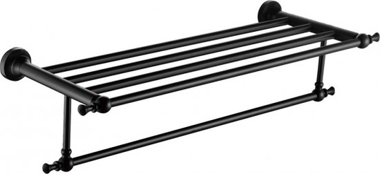 מתלה מגבות ויקטוריאני 5 מסילות 60 ס''מ Aquila William - צבע שחור מט