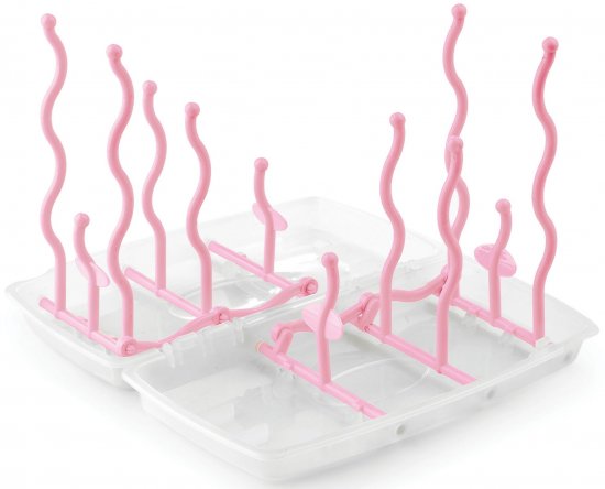 מתקן לייבוש בקבוקים מבית Nuvita - צבע ורוד פסטל