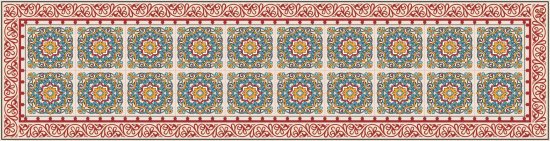 ראנר PVC מבודד חום לשולחן דגם ברצלונה אדום מבית TIVA DESIGN - מידה 35X135 ס''מ