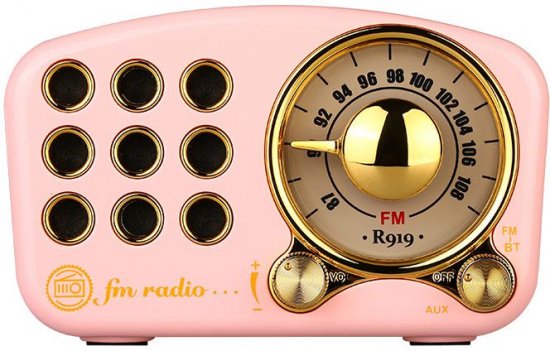 רדיו מונו FM אנלוגי רטרו נייד SAFA  A-919 - צבע ורוד