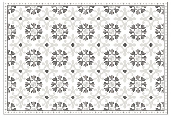 שטיח פיויסי פרינס - אריחים מרוקאיים אפור קרם  (60/90 ס"מ)