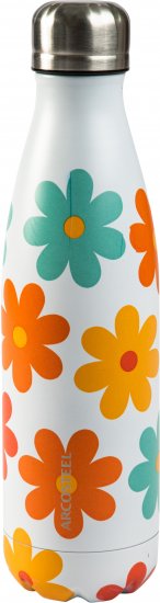 בקבוק תרמי מנירוסטה 500 מ''ל מבית Arcosteel - פרחי בר