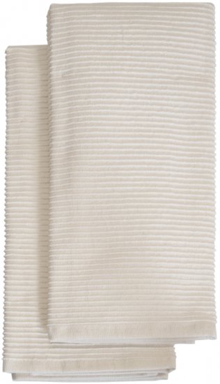 זוג מגבות מטבח 40X70 ס''מ Homestyle Ribs - צבע שמנת