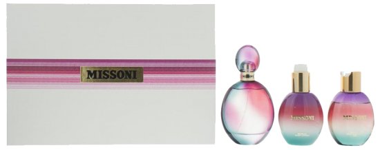 מארז בושם לאישה 100 מ''ל Missoni By Missoni או דה פרפום E.D.P + תחליב גוף 100 מ''ל + ג'ל רחצה 100 מ"ל
