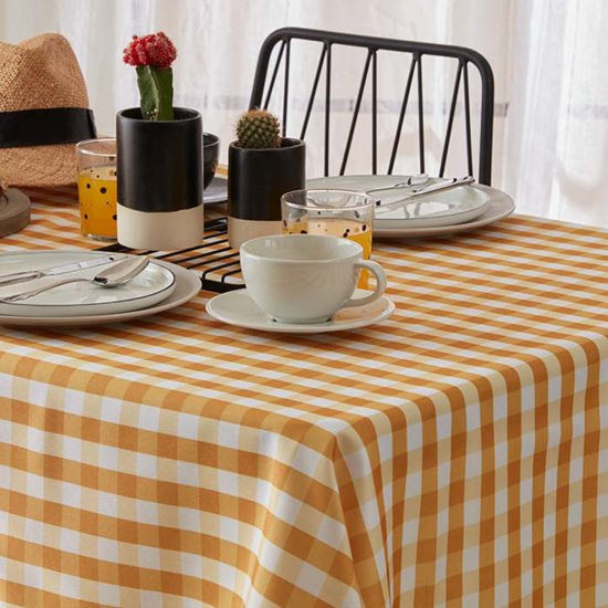 מפת שולחן גודל 145X200 ס''מ דגם Buffalo מבית Homestyle צבע צהוב