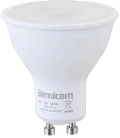 נורת LED WW לבן דקרויקה Semicom 8W 230V GU10 LED Bulb גוון אור 2700K