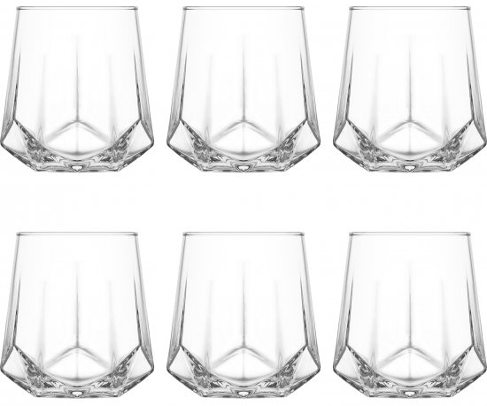 סט 6 כוסות למים  ויסקי דגם ולריה 400 מ''ל LAV