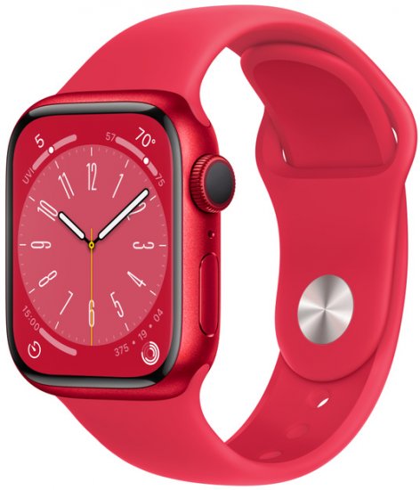 שעון חכם Apple Watch 41mm Series 8 GPS צבע שעון Product RED Aluminum Case צבע רצועה Product RED Sport Band