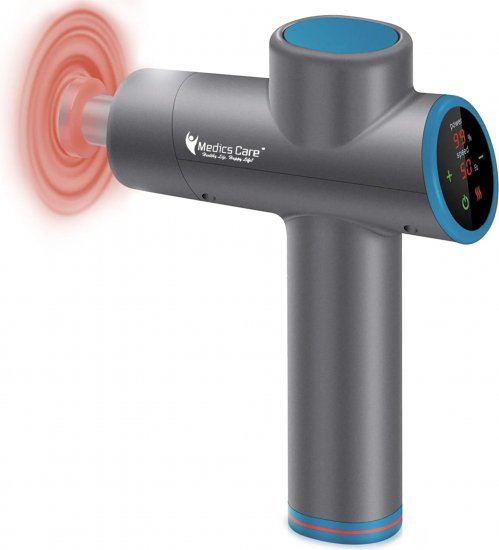 אקדח עיסוי מקצועי נטען בעל ראש מתחמם ומסך דיגיטלי Medics Care MC-4990