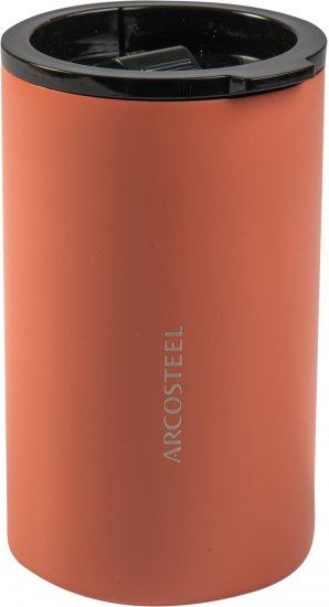 כוס שתייה תרמית עשויה נירוסטה 380 מ''ל לשתייה חמה וקרה מבית Arcosteel - צבע אפרסק
