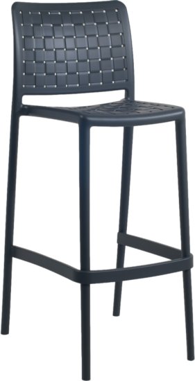 כסא בר 75 ס''מ דגם Fame-BS מבית PAPATYA - צבע אפור פחם