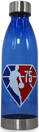 בקבוק שתיה חצי שקוף 650 מ"ל מבית NBA – צבע כחול עם לוגו 75