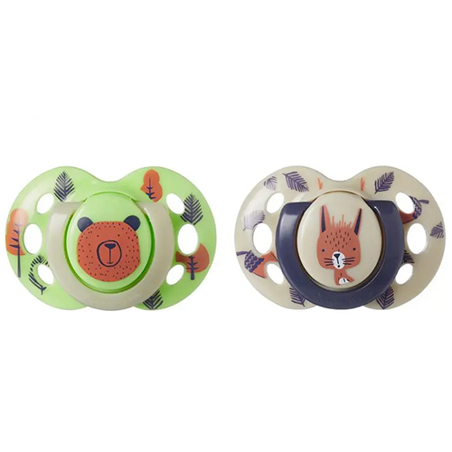 זוג מוצצים 6-18 חודשים Tommee Tippee Closer to Nature  - שועל אפור ודב ירוק