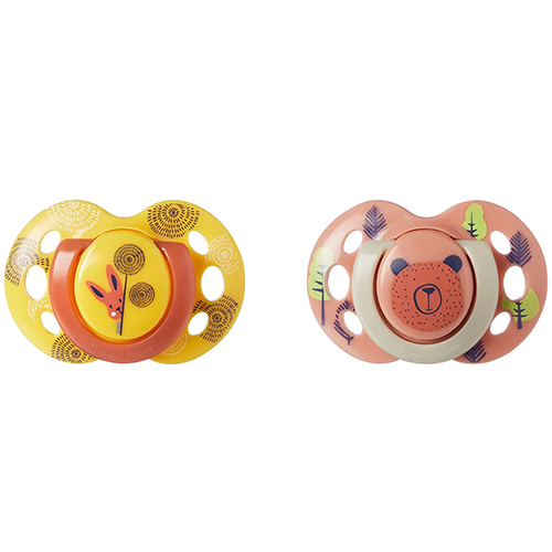 זוג מוצצים 8-16 חודשים Tommee Tippee Closer to Nature - שועל צהוב ודב ורוד