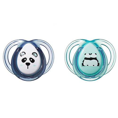 זוג מוצצים ל 0-6 חודשים Tommee Tippee Night Time - פנדה ירוקה