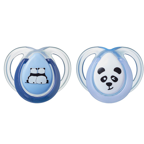 זוג מוצצים ל 0-6 חודשים Tommee Tippee Night Time - תכלת