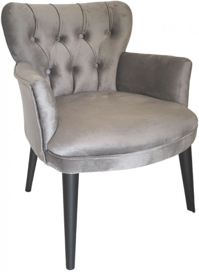 כורסא מרופדת בד קטיפה Tudo Design Yifat - צבע אפור
