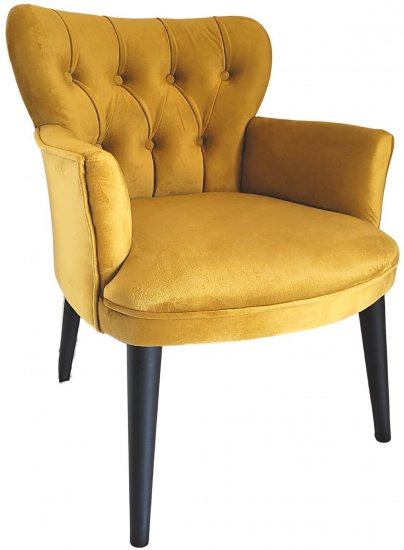 כורסא מרופדת בד קטיפה Tudo Design Yifat - צבע חרדל