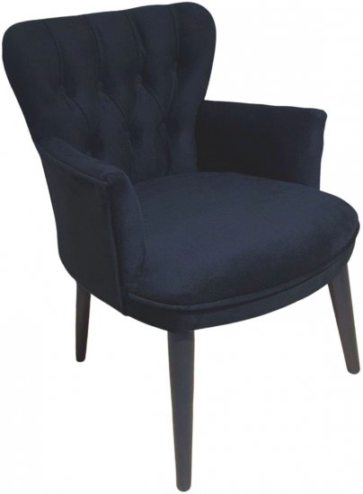 כורסא מרופדת בד קטיפה Tudo Design Yifat - צבע שחור