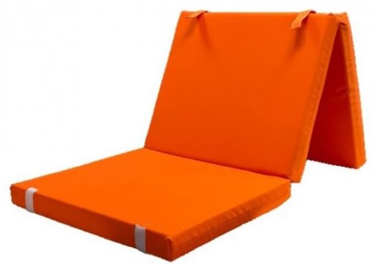 מזרון קמפינג מתקפל מבד דוחה מים עובי 6 ס''מ מידה 180x70 ס''מ מבית פסים - צבע כתום