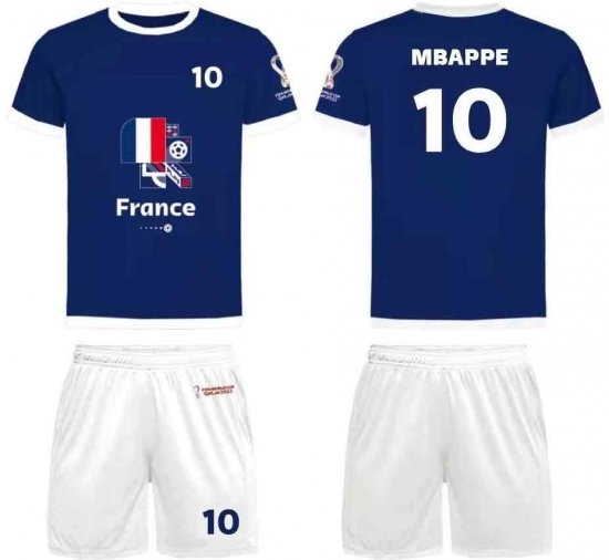 סט חליפת מונדיאל לילדים FIFA 2022 World Cup מידה 16 - דגם צרפת