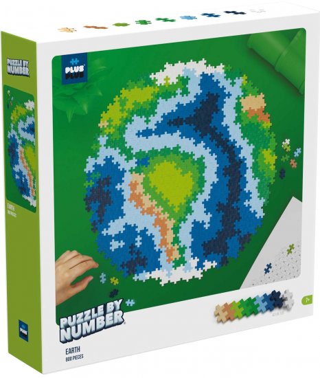 פאזל לפי מספרים - כדור הארץ מבית Plus Plus