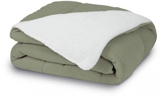 שמיכת חורף יחיד 150X200 ס''מ 100% פוליאסטר דגם סנואו Homestyle - צבע ירוק זית