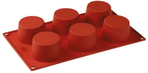 תבנית סיליקון למאפינס 6 שקעים 7 ס''מ מבית Pavoni Italia