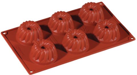 תבנית סיליקון קוגלהוף 6 שקעים 6 ס''מ מבית Pavoni Italia