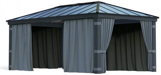 וילונות לגזיבו דגם Dallas בגודל 363.5X611.5 ס''מ מבית Palram - צבע אפור כהה