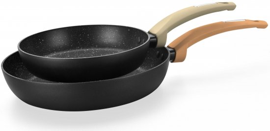 זוג מחבתות 20+26 ס''מ Food Appeal  Everyday Plus Vintage - צבע קרם/כתום