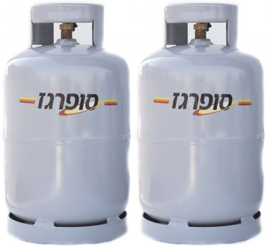 זוג מיכלי גז 5 ק''ג מבית סופרגז