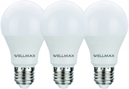 סט 3 נורות 15W E27 A65 LED מבית WELLMAX SAMSUNG - גוון אור 3000K