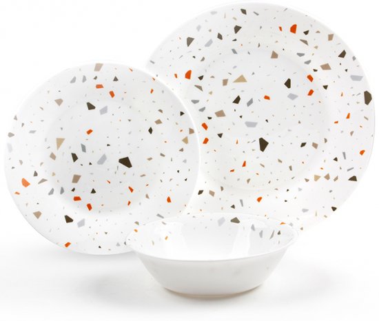 סט אוכל זכוכית אופל 18 חלקים Food Appeal Autumn Confetti