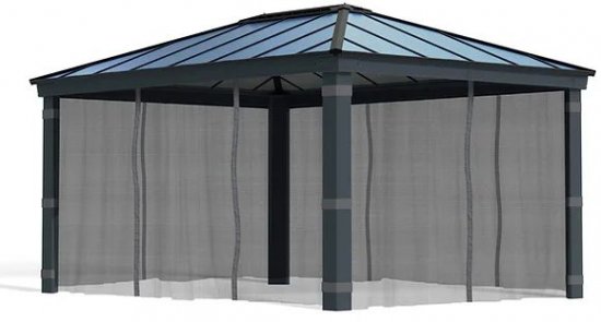 רשתות נגד יתושים לגזיבו דגם Dallas בגודל 363.5X487.5 ס''מ מבית Palram - צבע שחור