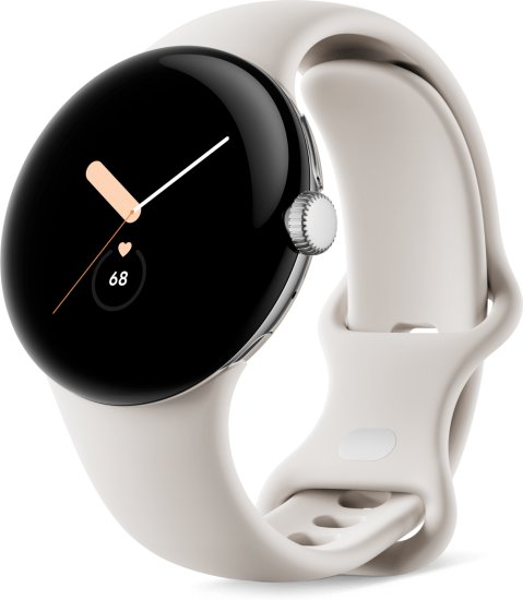 שעון חכם Google Pixel Watch 41mm - צבע שעון Polished Silver / צבע רצועה Chalk Active - שנה אחריות