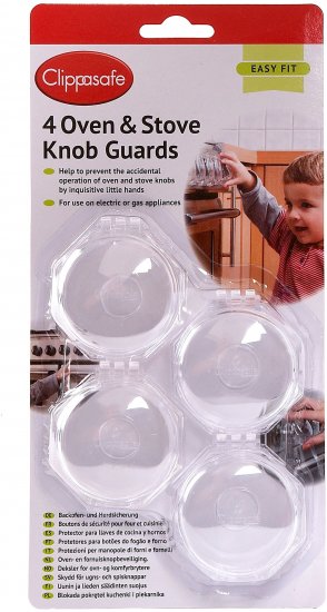 4 יחידות מגני כפתורים לתנור ולכיריים מבית Clippasafe