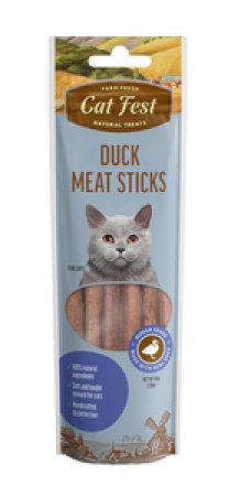 Cat fest - חטיף מקלוני בשר לחתולים בטעם ברווז 45 ג'