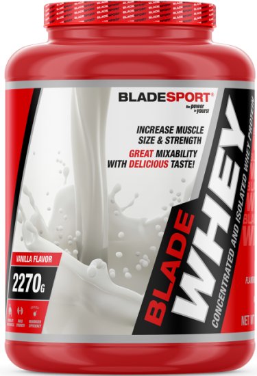 אבקת חלבון 2.27 ק''ג בטעם וניל WHEY מבית BLADE SPORT