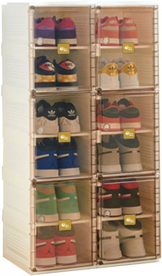 ארון נעליים מתקפל 12 זוגות סדרת ספיר מבית Easy Box - חזית חומה