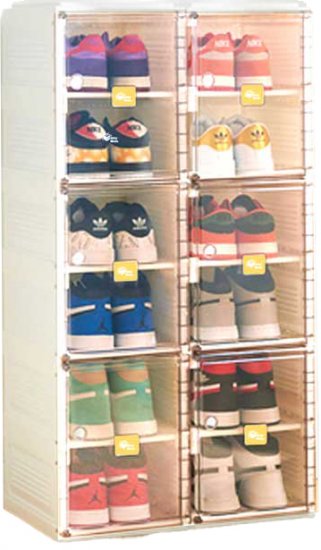 ארון נעליים מתקפל 12 זוגות סדרת ספיר מבית Easy Box - חזית שקופה