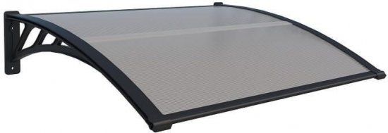 גגון גשם לדלת/חלון 80x120 ס''מ דגם קנדה מבית Garden Top - צבע שחור/שקוף חלבי