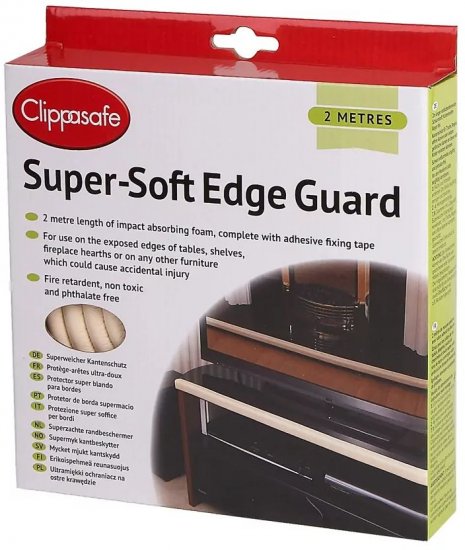 מגן פינות סופר רך מבית Clippasafe - אורך 2 מטרים