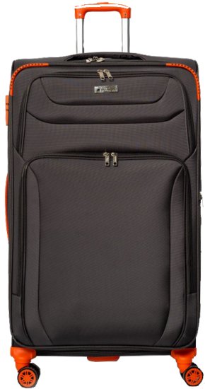 מזוודה מבד בגודל 32 אינץ' דגם Napolitano מבית Camel Mountain - צבע אפור וכתום