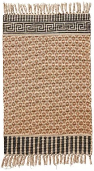 שטיחון לחדר שינה/סלון 70X120 ס''מ 100% כותנה דגם שירז מבית ערד טקסטיל צבע בז'/אפור