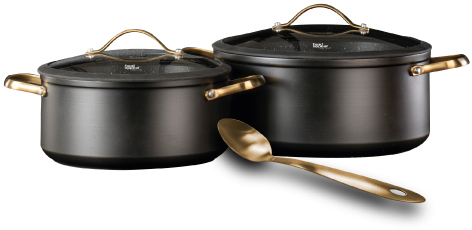 מארז כלי בישול תואם אינדוקציה 5 חלקים - סיר 3.2 ליטר + סיר 5.2 ליטר + כף הגשה Food Appeal Regal