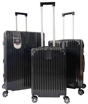 סט 3 מזוודות קשיחות ''20''24''28 Milano מבית Renato Rossi - צבע שחור