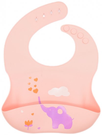 סינר סיליקון מבית Yamayo - צבע ורוד בהיר עם הדפסים